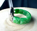 Genuine Carved Jade Apple Watch Strap, for all Apple Watch models. Jade bangle style with carved pieces. Silver or Gold tone