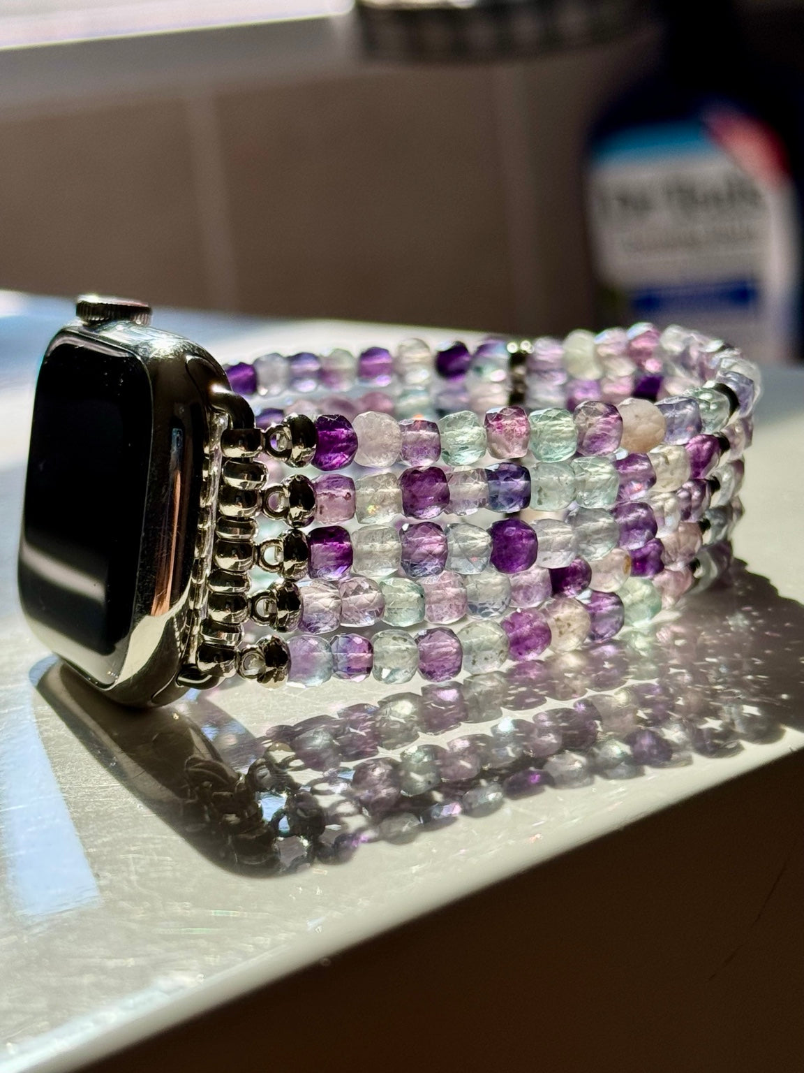 Purple fluorite watch band