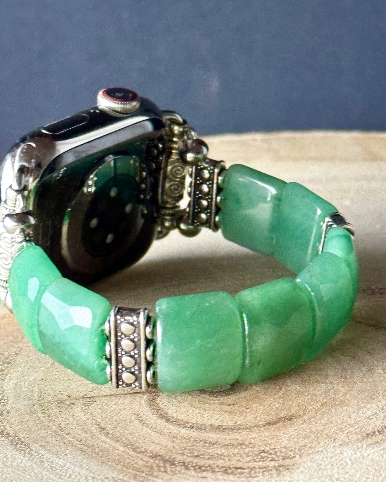 Green gemstone watch band